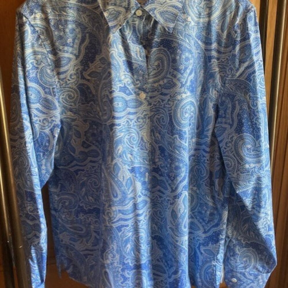 Orvis Long Sleeve Button Down Shirt, Size 14